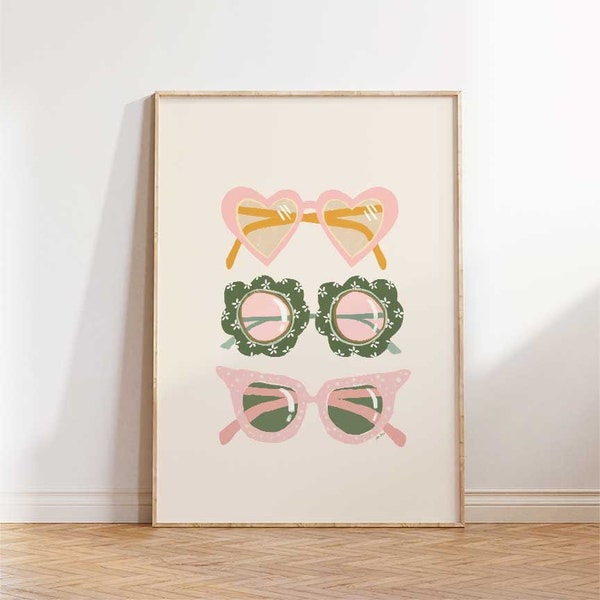 Fun Cheerful Sunnies Art Print for Girly Nursery Decor, Nursery Printable art, Fun Nursery Decor, Kids Wall Art, Playroom Decor, Downloads