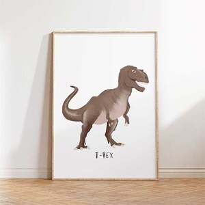 T-Rex Dinosaur Art Print, Little Boys Room Decor, Printable Wall Art, Dinosaur Themed Nursery Decor, Printable Dinosaur Poster, Playroom Art