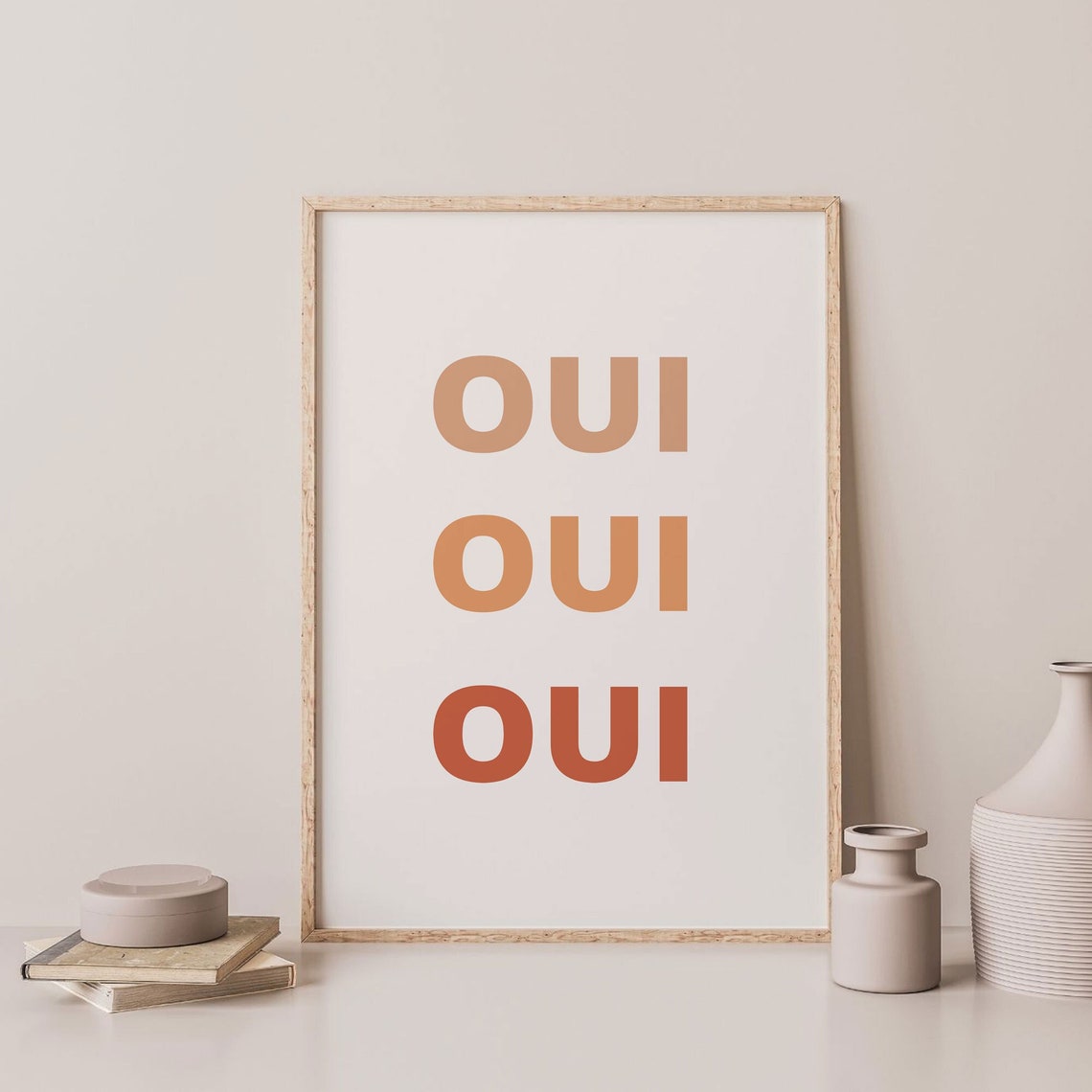 French Inspired Wall Art Oui Oui Oui Poster Typography | Etsy