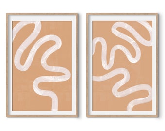 Abstract Strokes Wall Art, Set of 2, Printable Wall Art, Abstract Prints, Contemporary Art Set, Boho Prints, Neutral Home Decor, Minimalist