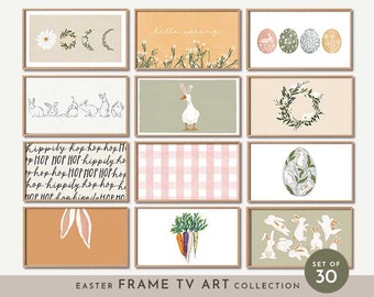 Samsung Frame Tv Art Set of 30, Easter Samsung Tv Art, Easter Cat Tv Art, Art for TV, Frame Art Tv, Digital Art for Frame Tv, Tv Art Bundle