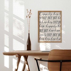 Easter Wall Art, Hippity Hop Easter Print, Minimalist Wall Art, Easter Sign, Easter Printables, Easter Wall Art, Easter Quote Print, Neutral image 7