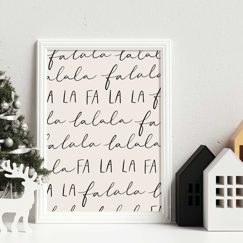 Christmas Wall Art Fa La La Print Printable Wall Art - Etsy