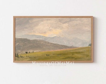 Samsung Frame Tv Art, Landscape Tv Art, Abstract Summer Landscape, Frame Tv Art, Digital Download Art, Vintage Art, Abstract Frame Art