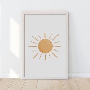 Sunshine Nursery Wall Art,  Nursery Poster, Watercolor Nursery Art, Kids Room Decor, Digital Download, Rainbow Nursery, Printable Wall Art