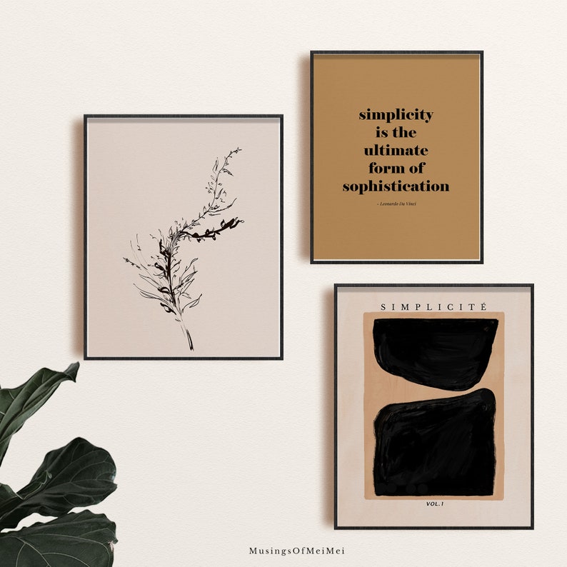 Neutral Gallery Wall Art Set of 10 Neutral Wall Art Abstract Etsy