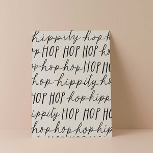 Easter Wall Art, Hippity Hop Easter Print, Minimalist Wall Art, Easter Sign, Easter Printables, Easter Wall Art, Easter Quote Print, Neutral image 8