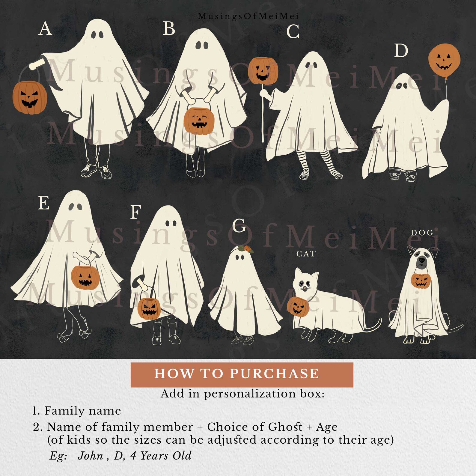 Halloween Family Portrait Personalized Family Print - Etsy
