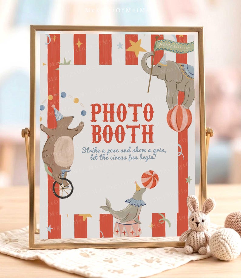 Editable Vintage Circus Birthday Signs Bundle, Printable Carnival Table ...