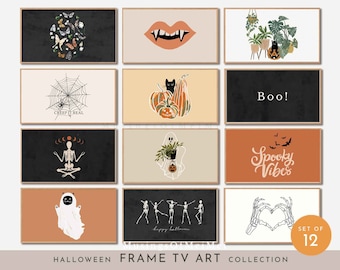 Vintage Halloween TV Art, Samsung Frame TV, Set of 12 (Digital Download)