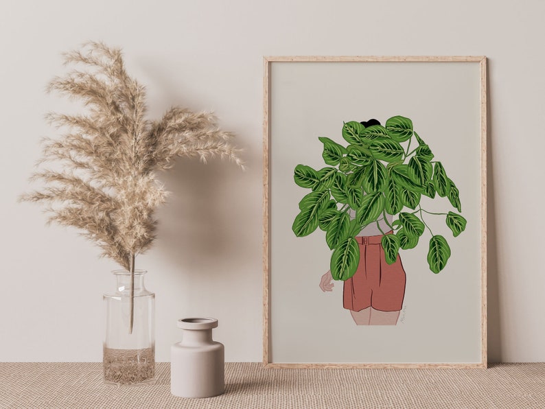 Plant Lady Wall Art Plant Poster Printable Wall Art Plant Etsy