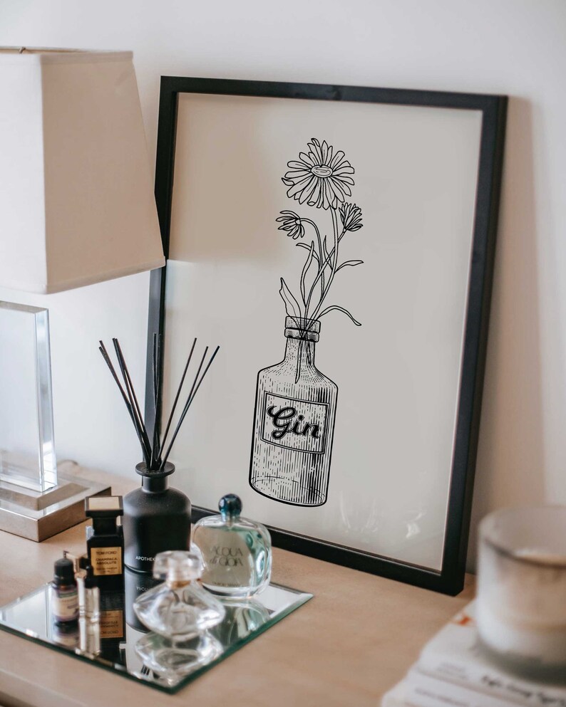 Bar Cart Art Gallery Wall Set of 10 Bar Cart Styling Etsy