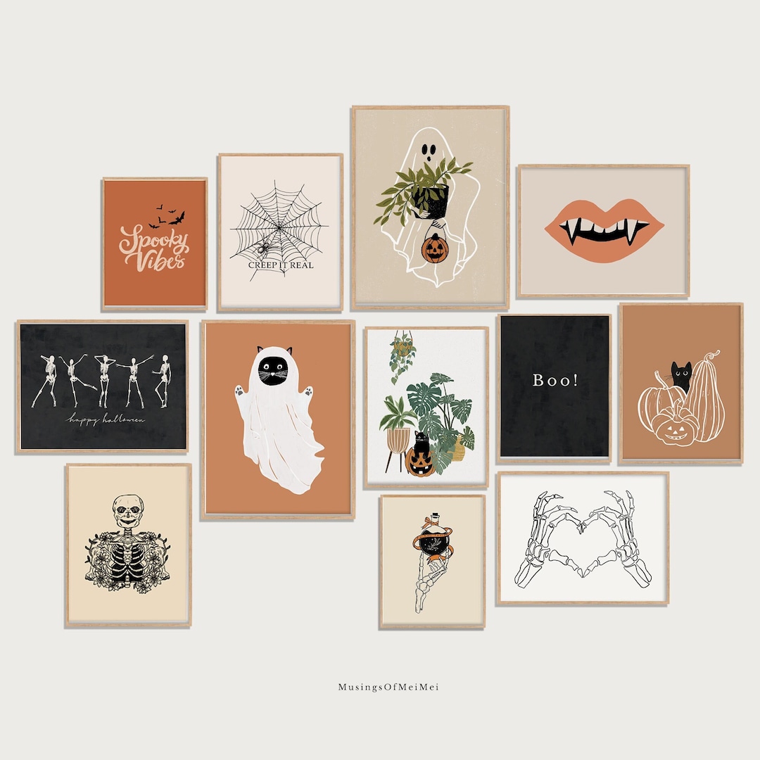 Halloween Art Mega Bundle Set, Set of 12, Halloween Gallery Wall ...
