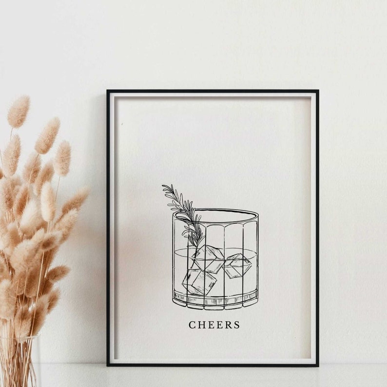 Bar Cart Art Gallery Wall Set of 10 Bar Cart Styling Etsy