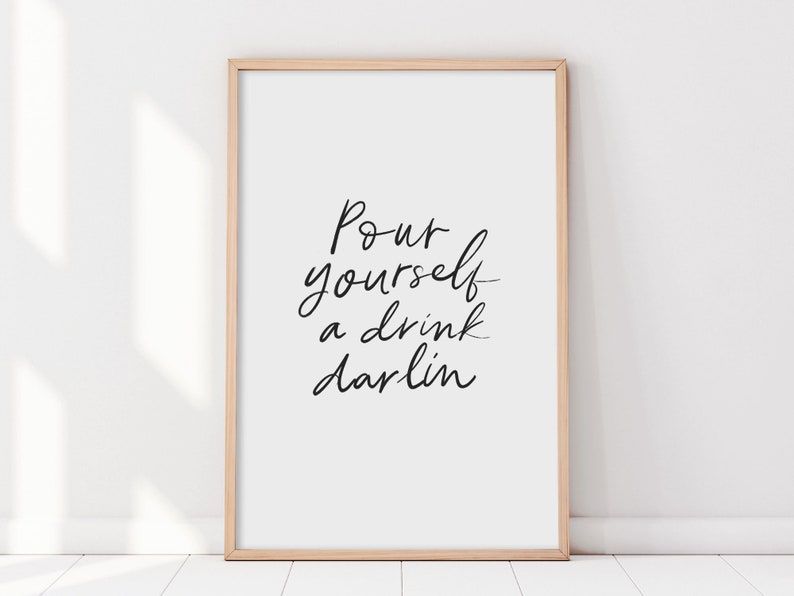 Bar Cart Quote Printable Poster Bar Cart Sign for Dining Etsy