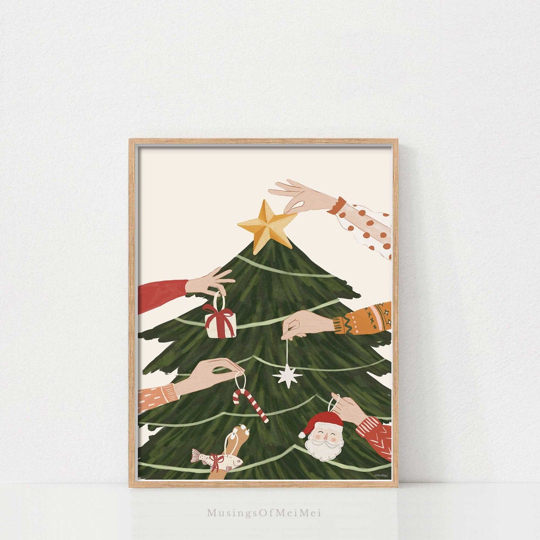 Christmas Wall Decor, Christmas Tree Print, Printable Wall Art, Holiday ...