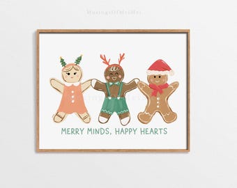 Gingerbread Christmas Printable, Kids Classroom Holiday Decor (Digital Download)