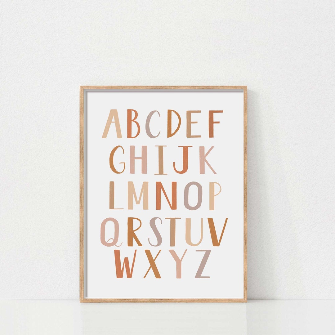 Alphabet Poster, Boho ABC Print, Neutral Boho Nursery, Printable Wall ...