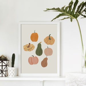 Autumn Pumpkin Wall Art, Autumn Art, Boho Prints, Printable Wall Art, Halloween Pumpkin Print, Fall Pumpkin Print, Cute Pumpkin Wall Art image 5