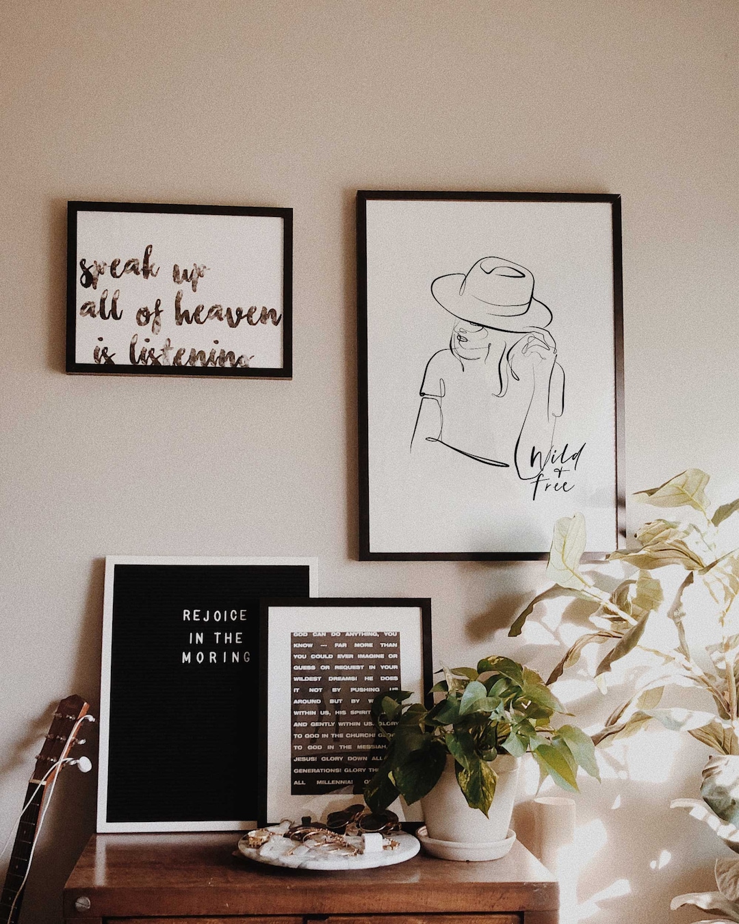 Wanderlust Wall Art Minimalist Print Wild and Free - Etsy