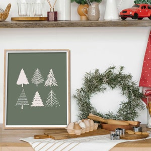Christmas Tree Art Print, Christmas Wall Art, Neutral Christmas Art, Holiday Decor, Minimalist Christmas Art, Christmas Printables, Digital image 6