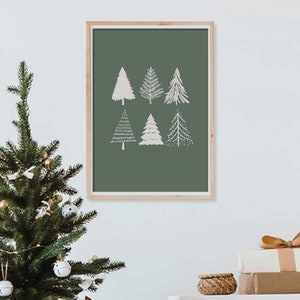 Christmas Tree Art Print, Christmas Wall Art, Neutral Christmas Art, Holiday Decor, Minimalist Christmas Art, Christmas Printables, Digital image 8