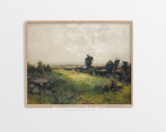 Vintage French Country Landscape Painting (Digital Download)