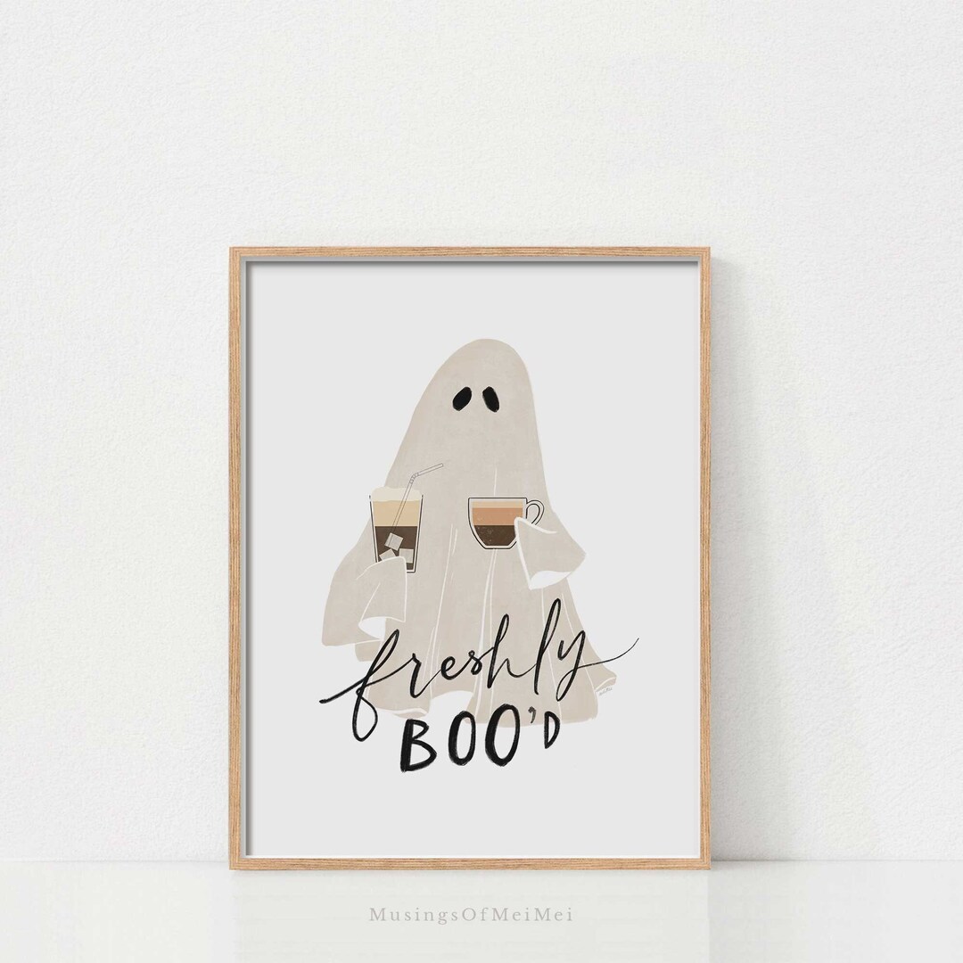 Halloween Coffee Print, Printable Wall Art, Halloween Coffee Bar Decor