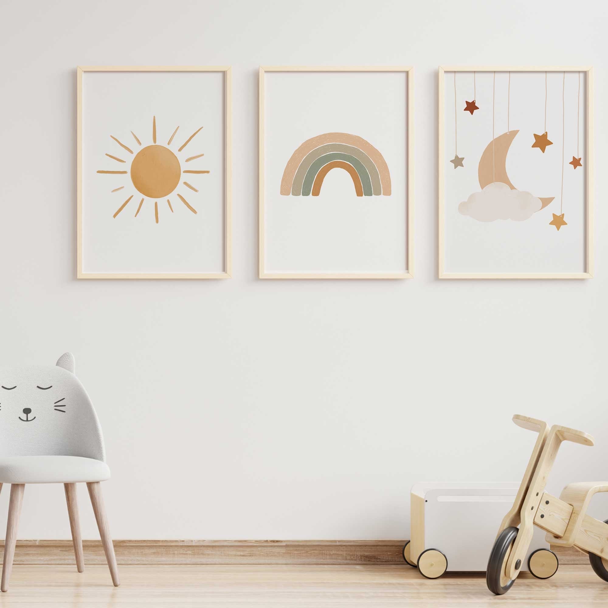Boho Rainbow Nursery Wall Art Set, Printable Wall Art, You Are My ...