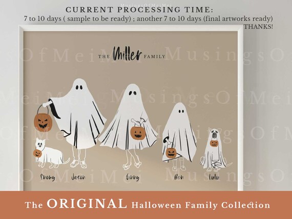 Personalized Family Portrait Halloween Family Print - Etsy
