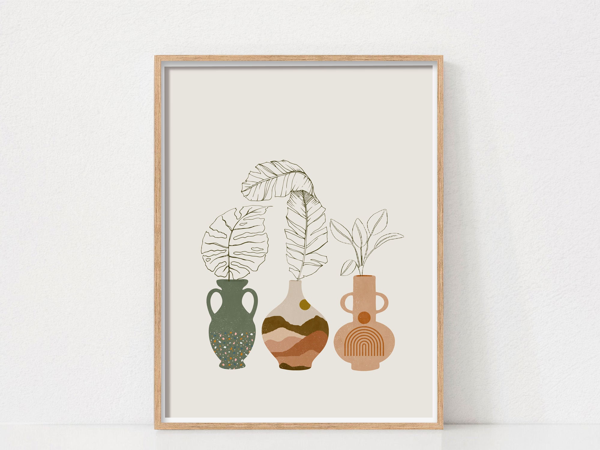 Botanical Prints, Plant Poster Print, Boho Print, Printable Wall Art, Boho Decor, Plant Lover Print, Plant Mom Gift, Boho Vase Print