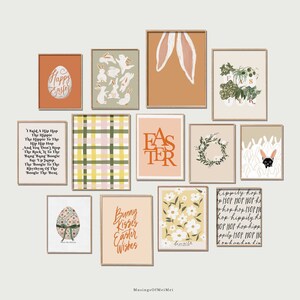 Easter Wall Art, Hippity Hop Easter Print, Minimalist Wall Art, Easter Sign, Easter Printables, Easter Wall Art, Easter Quote Print, Neutral image 9