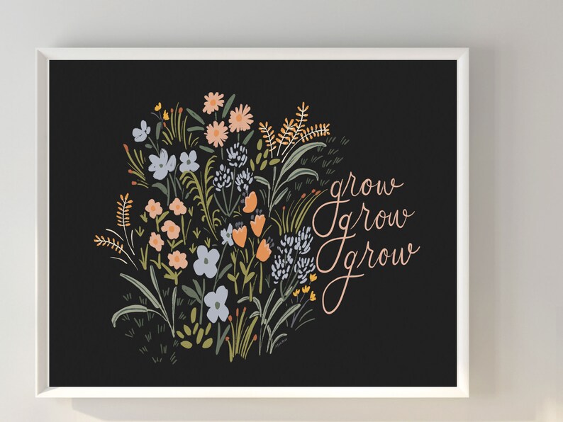 Flower Print Wildflower Fields Wall Art Quote Print Etsy