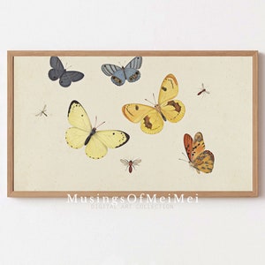 Samsung Frame Tv Art, Vintage Butterflies Painting, Digital Tv Art, Vintage Tv Art, DIgital Art Download, Vintage Magical Butterflies Tv Art