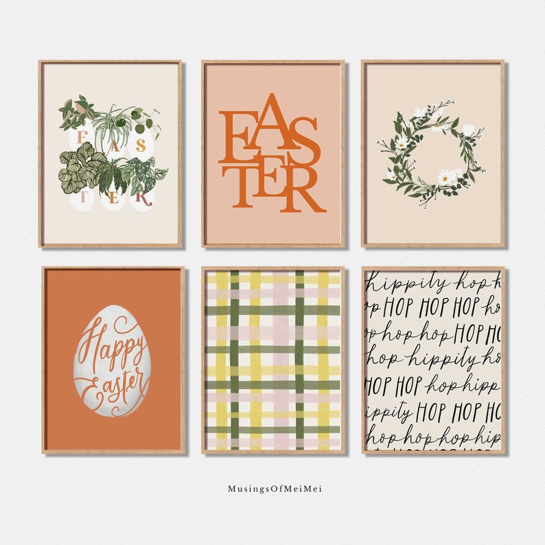 Easter Egg Print Printable Wall Art Easter Wall Art Boho Etsy