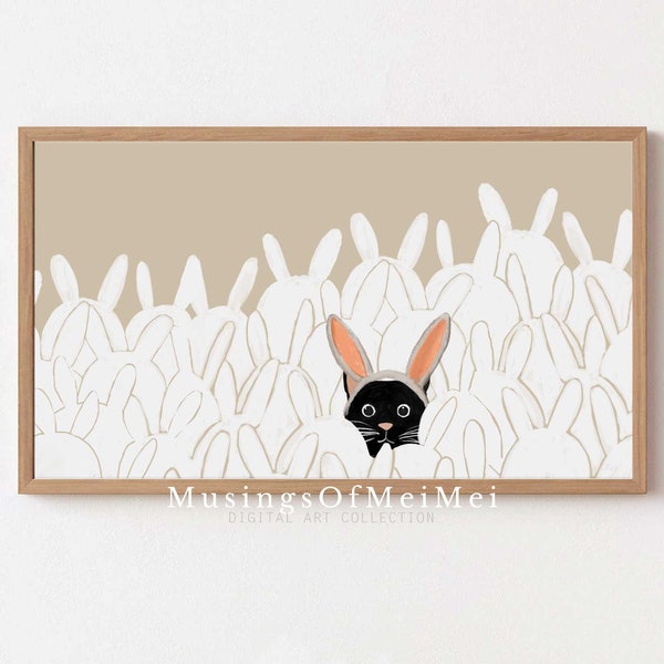 Tv Art, Easter Cat Tv Art, Samsung Frame Tv Art, Easter Bunny Art, Frame Art Tv, Digital Art for Frame Tv, Art for Frame TV, Cat Tv Art