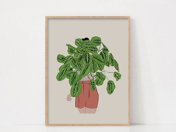 Plant Lady Wall Art, Plant Poster, Printable Wall Art, Plant Lover Gift, Crazy Plant Lady Print, Digital Download Art, House Plant Print
