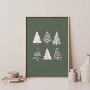 Christmas Tree Art Print, Christmas Wall Art, Neutral Christmas Art, Holiday Decor, Minimalist Christmas Art, Christmas Printables, Digital image 5