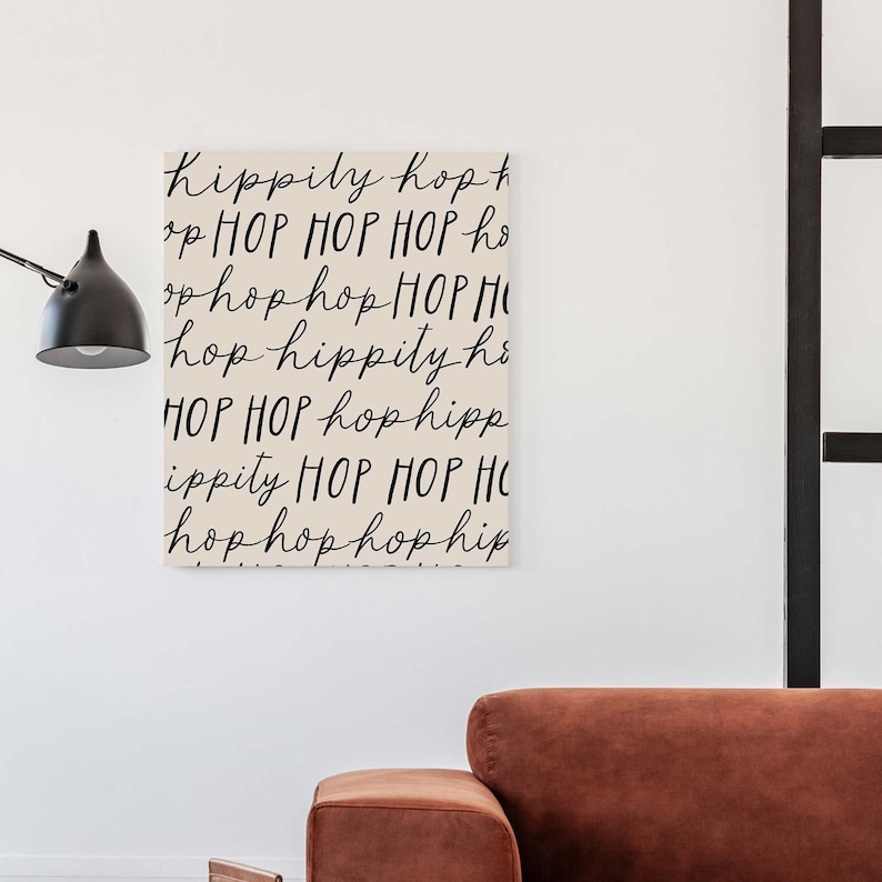 Easter Wall Art, Hippity Hop Easter Print, Minimalist Wall Art, Easter Sign, Easter Printables, Easter Wall Art, Easter Quote Print, Neutral image 6