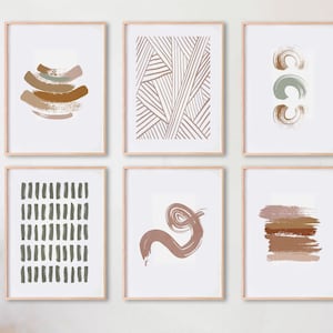 Abstract Prints, Gallery Wall Set of 6,  Abstract Watercolor Prints, Printable wall Art, Modern Wall Art, Scandinavian Wall Art, Boho Art
