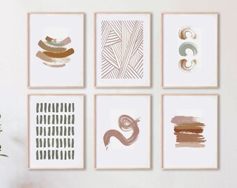 Abstract Prints, Gallery Wall Set of 6,  Abstract Watercolor Prints, Printable wall Art, Modern Wall Art, Scandinavian Wall Art, Boho Art