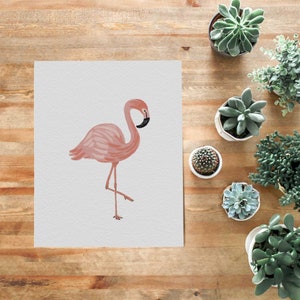 Flamingo Nursery Wall Art, Nursery Animal Print, Printable Wall Art, Tropical Nursery Decor, Classroom Posters, Playroom Print, Homeschool image 4