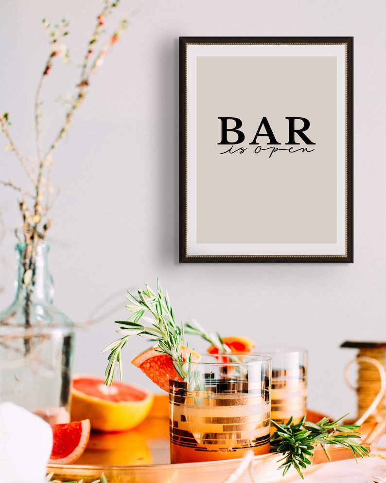 Bar Cart Art Gallery Wall Set of 10 Bar Cart Styling Etsy
