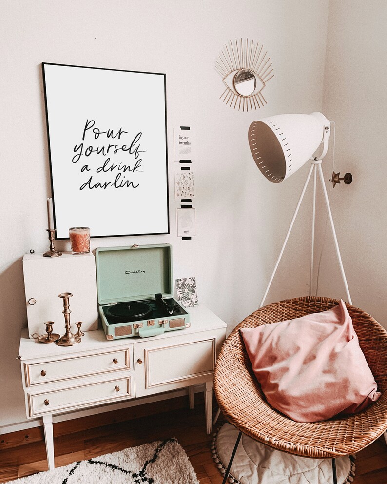 Bar Cart Quote Printable Poster Bar Cart Sign for Dining Etsy