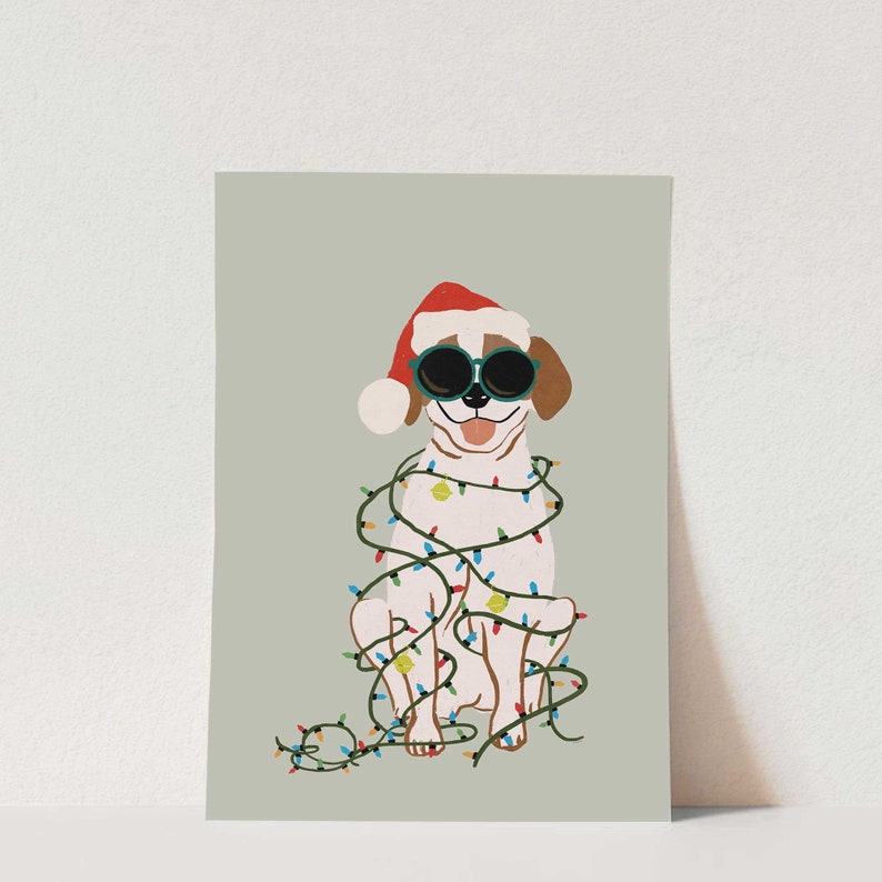 Christmas Dog Art Print, Dog Lover Christmas Print, Christmas Printables, Beagle Dog Art, Holiday Decor, Christmas Pet Art Print, Printables image 9