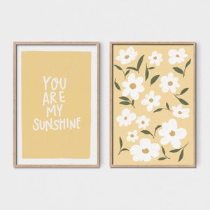 Arte murale per la cameretta dei bambini "You Are My Sunshine", decorazione per la cameretta dei bambini in giallo pastello, arte murale stampabile, stampa per la cameretta dei bambini, arte per la sala giochi, decorazione per la cameretta delle bambine