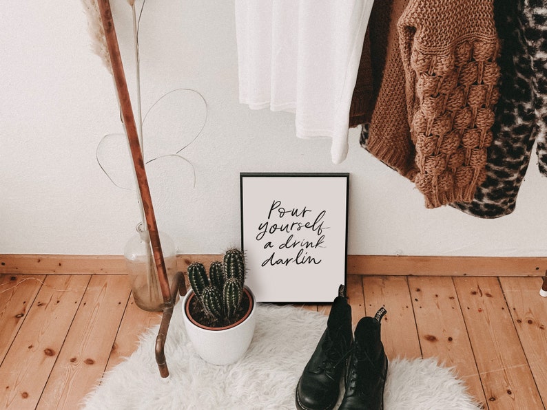 Bar Cart Quote Printable Poster Bar Cart Sign for Dining Etsy