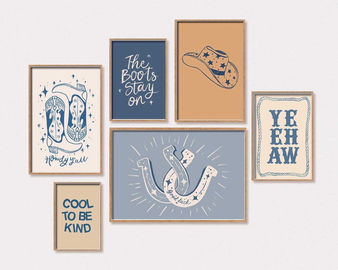 Western Cowboy Printable Wall Art Set for Kids Room, Nursery or ...