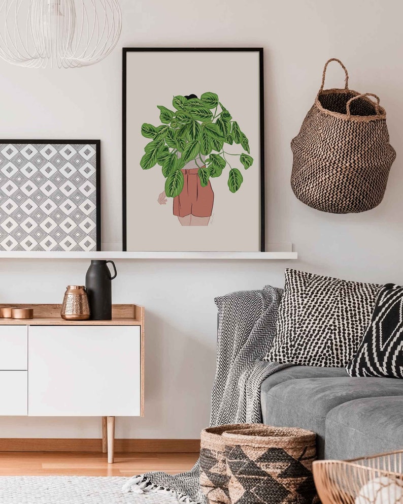 Plant Lady Wall Art Plant Poster Printable Wall Art Plant Etsy