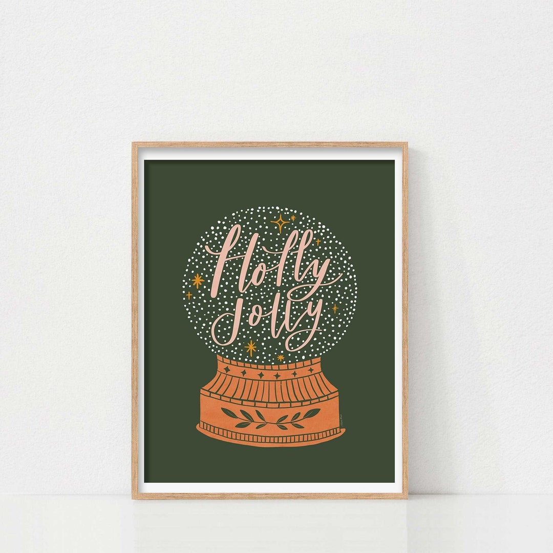 Christmas Snow Globe Wall Art Christmas Print Holiday - Etsy